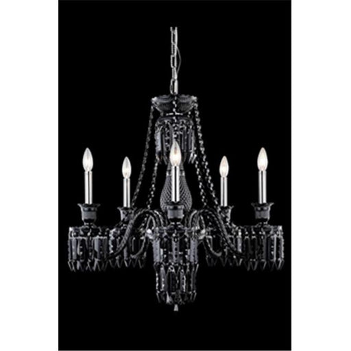 Elegant Lighting 8905D27SB-JT-EC 27 Dia. x 34 H in. Majestic Collection Hanging Fixture - Black Finish&#44; Elegant Cut