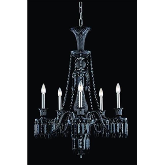 Elegant Lighting 8905D27SGT-GT-EC 27 Dia. x 34 H in. Majestic Collection Hanging Fixture - Golden Teak Finish&#44; Elegant Cut