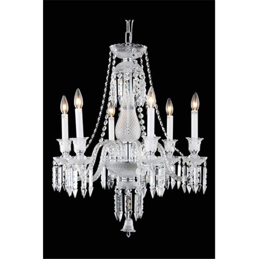 Elegant Lighting 8906D24C-EC 24 Dia. x 26 H in. Majestic Collection Hanging Fixture - Chrome Finish&#44; Elegant Cut