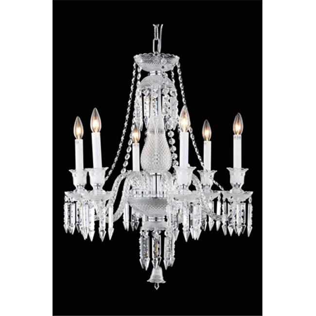 Elegant Lighting 8906D24C-EC 24 Dia. x 26 H in. Majestic Collection Hanging Fixture - Chrome Finish&#44; Elegant Cut