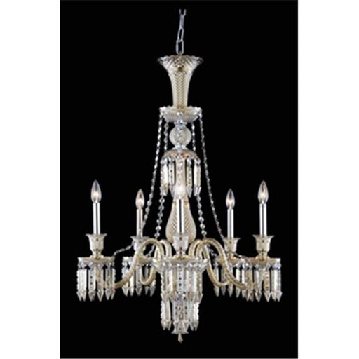 Elegant Lighting 8906D24GT-GT-EC 24 Dia. x 26 H in. Majestic Collection Hanging Fixture - Golden Teak Finish&#44; Elegant Cut