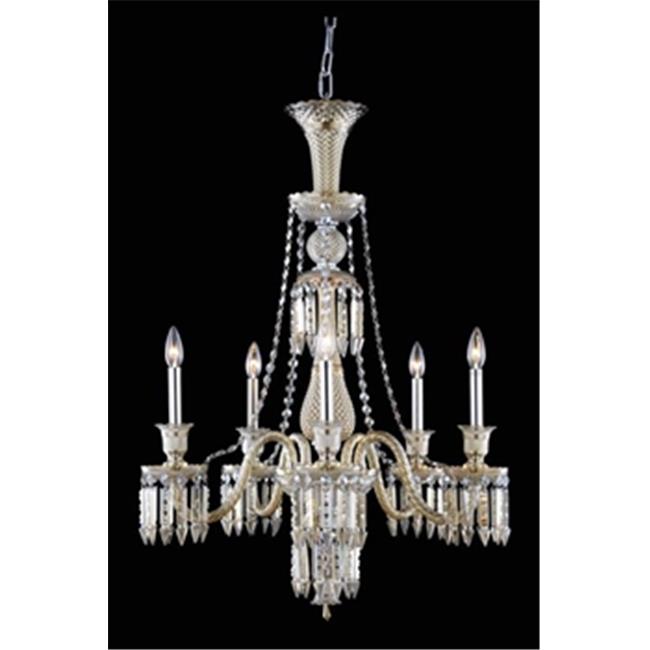Elegant Lighting 8906D24GT-GT-EC 24 Dia. x 26 H in. Majestic Collection Hanging Fixture - Golden Teak Finish&#44; Elegant Cut