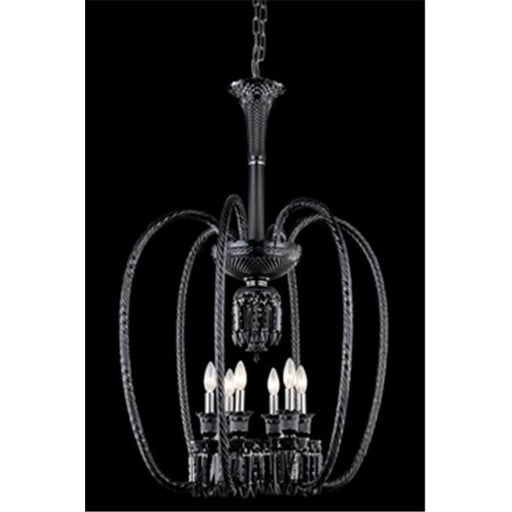 Elegant Lighting 8906D27B-JT-EC 27 Dia. x 40 H in. Majestic Collection Hanging Fixture - Black Finish&#44; Elegant Cut