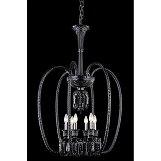 Elegant Lighting 8906D27B-JT-EC 27 Dia. x 40 H in. Majestic Collection Hanging Fixture - Black Finish&#44; Elegant Cut