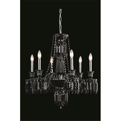 Elegant Lighting 8906D27SB-JT-EC 27 Dia. x 26 H in. Majestic Collection Hanging Fixture - Black Finish&#44; Elegant Cut