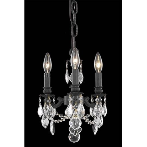 Elegant Lighting 9103D10DB-EC 10 Dia. x 10 H in. Lillie Collection Hanging Fixture - Dark Bronze Finish&#44; Elegant Cut