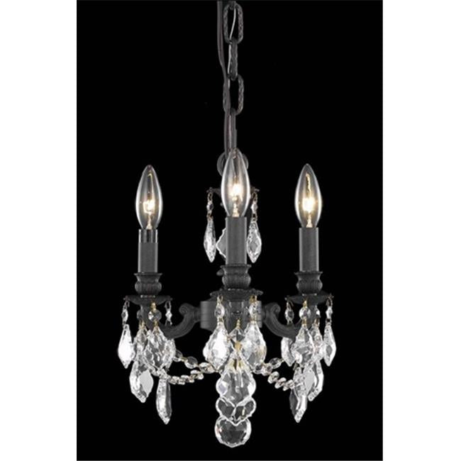 Elegant Lighting 9103D10DB-EC 10 Dia. x 10 H in. Lillie Collection Hanging Fixture - Dark Bronze Finish&#44; Elegant Cut