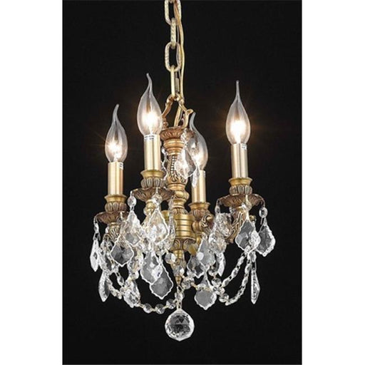 Elegant Lighting 9104D10FG-RC 10 Dia. x 10 H in. Lillie Collection Hanging Fixture - French Gold Finish&#44; Royal Cut