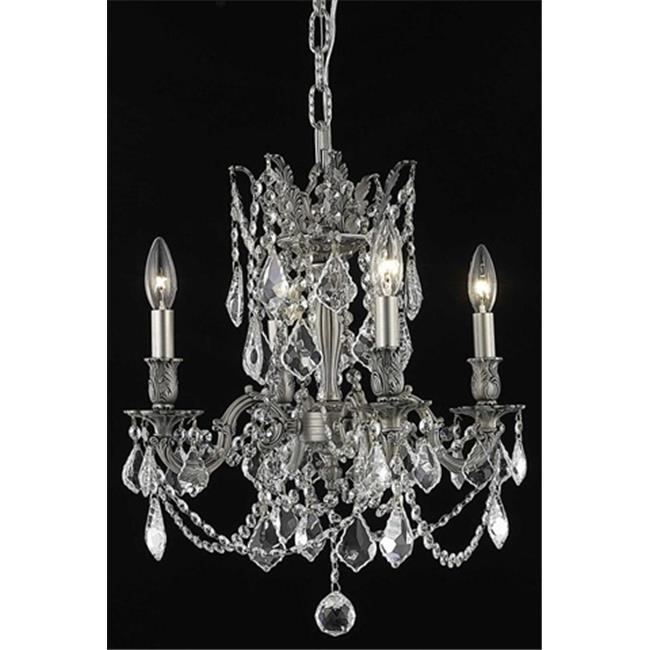Elegant Lighting 9204D17PW-EC 17 Dia. x 21 H in. Rosalia Collection Hanging Fixture - Pewter Finish&#44; Elegant Cut