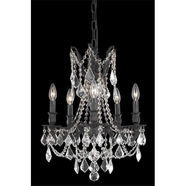 Elegant Lighting 9205D18DB-SS 18 Dia. x 19 H in. Rosalia Collection Hanging Fixture - Dark Bronze Finish&#44; Swarovski Elements
