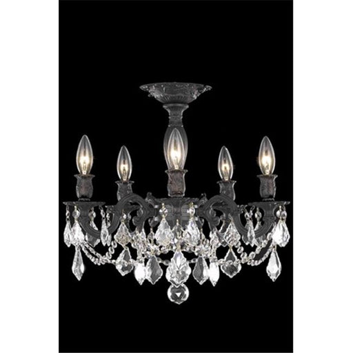 Elegant Lighting 9205F18DB-RC 18 Dia. x 17 H in. Rosalia Collection Flush Mount - Dark Bronze Finish&#44; Royal Cut