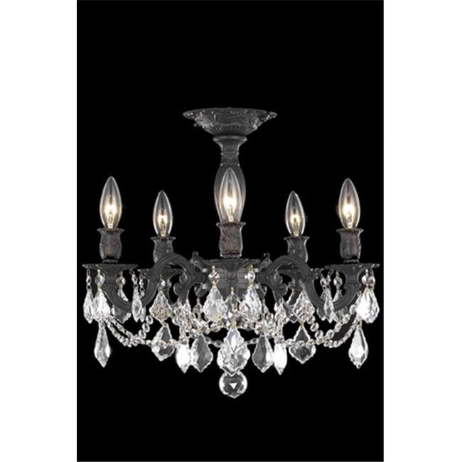 Elegant Lighting 9205F18DB-RC 18 Dia. x 17 H in. Rosalia Collection Flush Mount - Dark Bronze Finish&#44; Royal Cut