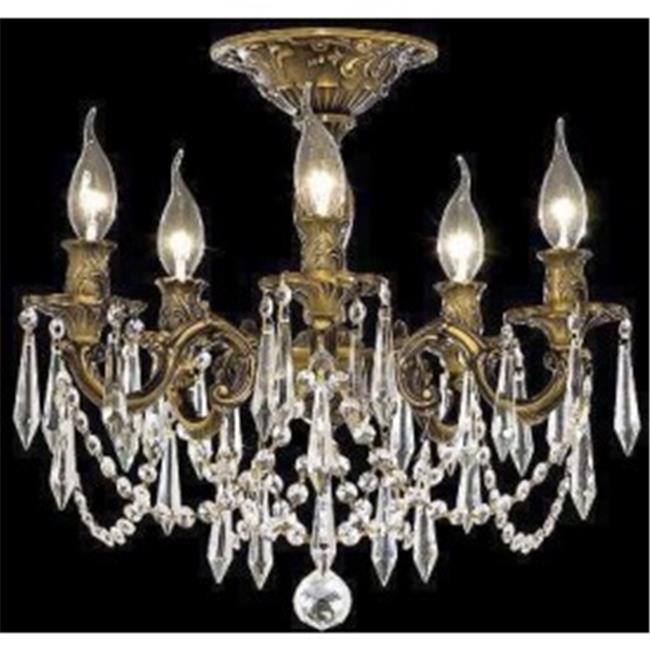 Elegant Lighting 9205F18DB-GT-RC 18 Dia. x 17 H in. Rosalia Collection Flush Mount - Dark Bronze Finish&#44; Royal Cut