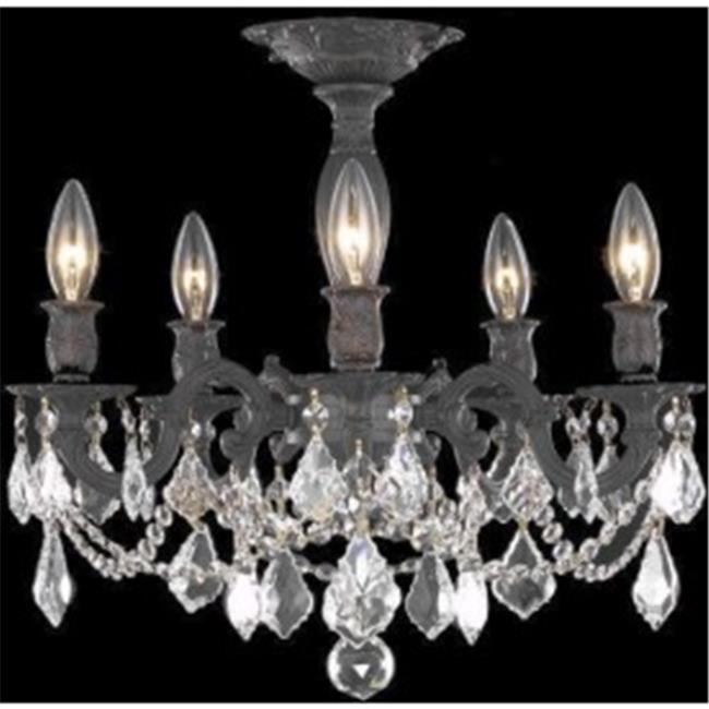 Elegant Lighting 9205F18DB-GT-SS 18 Dia. x 17 H in. Rosalia Collection Flush Mount - Dark Bronze Finish&#44; Swarovski Elements