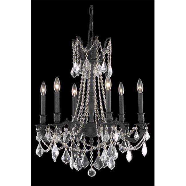 Elegant Lighting 9206D23DB-RC 23 Dia. x 26 H in. Rosalia Collection Hanging Fixture - Dark Bronze Finish&#44; Royal Cut