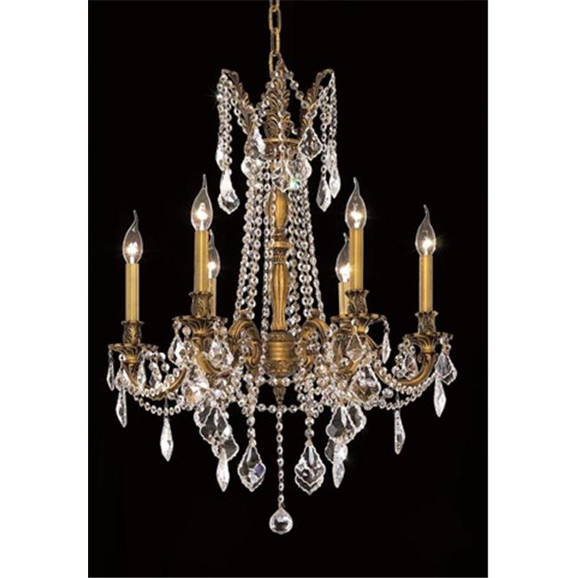 Elegant Lighting 9206D23FG-EC 23 Dia. x 26 H in. Rosalia Collection Hanging Fixture - French Gold Finish&#44; Elegant Cut