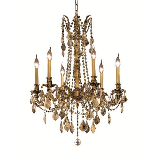 Elegant Lighting 9206D23FG-GT-RC 23 Dia. x 26 H in. Rosalia Collection Hanging Fixture - French Gold Finish&#44; Royal Cut