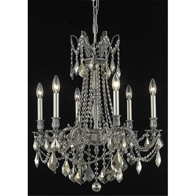 Elegant Lighting 9206D23PW-GT-RC 23 Dia. x 26 H in. Rosalia Collection Hanging Fixture - Pewter Finish&#44; Royal Cut