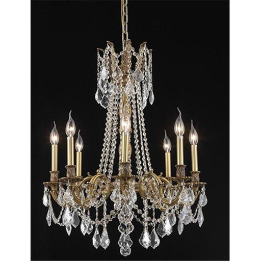 Elegant Lighting 9208D24FG-SA 24 Dia. x 30 H in. Rosalia Collection Hanging Fixture - French Gold Finish&#44; Spectra Swarovski