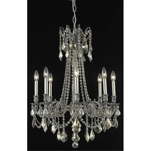 Elegant Lighting 9208D24PW-GT-SS 24 Dia. x 30 H in. Rosalia Collection Hanging Fixture - Pewter Finish&#44; Swarovski Elements
