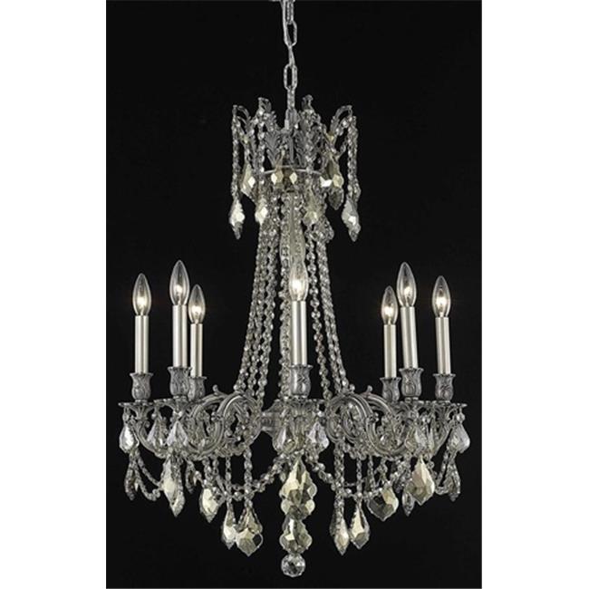 Elegant Lighting 9208D24PW-GT-SS 24 Dia. x 30 H in. Rosalia Collection Hanging Fixture - Pewter Finish&#44; Swarovski Elements