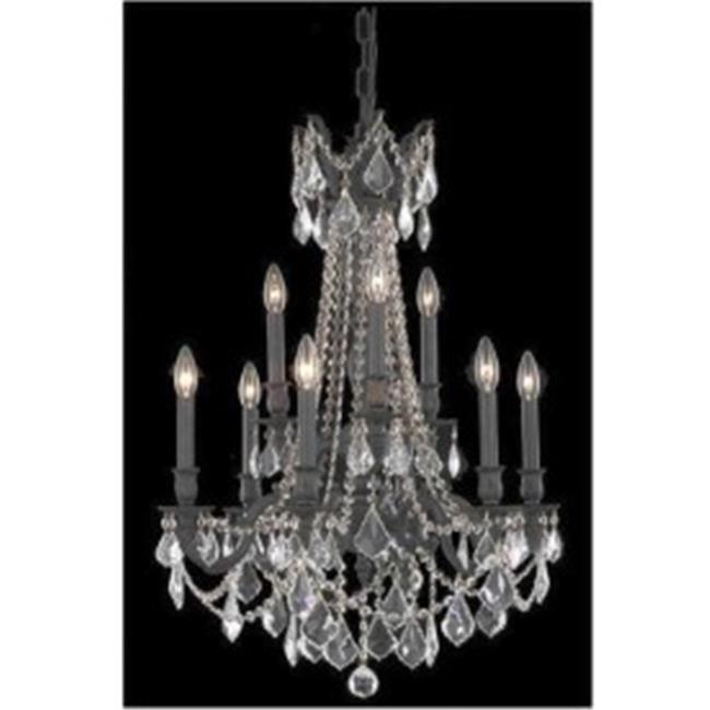 Elegant Lighting 9209D23DB-GT-RC 23 Dia. x 31 H in. Rosalia Collection Hanging Fixture - Dark Bronze Finish&#44; Royal Cut
