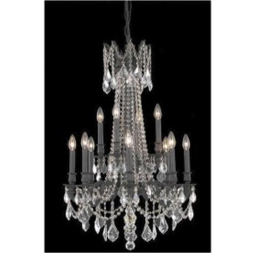 Elegant Lighting 9212D24DB-GT-SS 24 Dia. x 36 H in. Rosalia Collection Hanging Fixture - Dark Bronze Finish&#44; Swarovski Elements