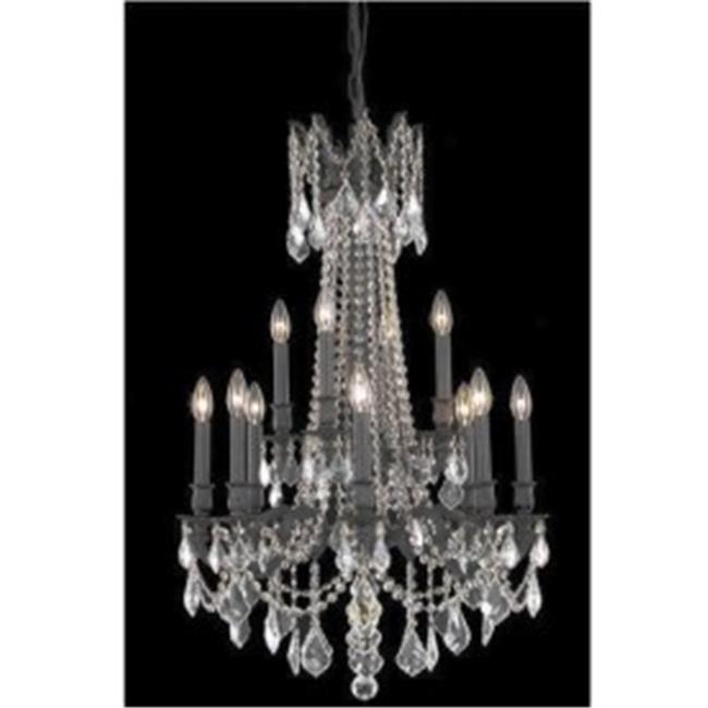 Elegant Lighting 9212D24DB-GT-SS 24 Dia. x 36 H in. Rosalia Collection Hanging Fixture - Dark Bronze Finish&#44; Swarovski Elements