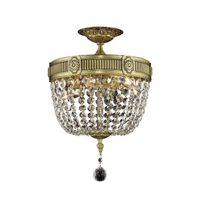 Elegant Lighting 9303F12FG-RC 12 Dia. x 17 H in. Esperanza Flush Mount&#44; Royal Cut - French Gold