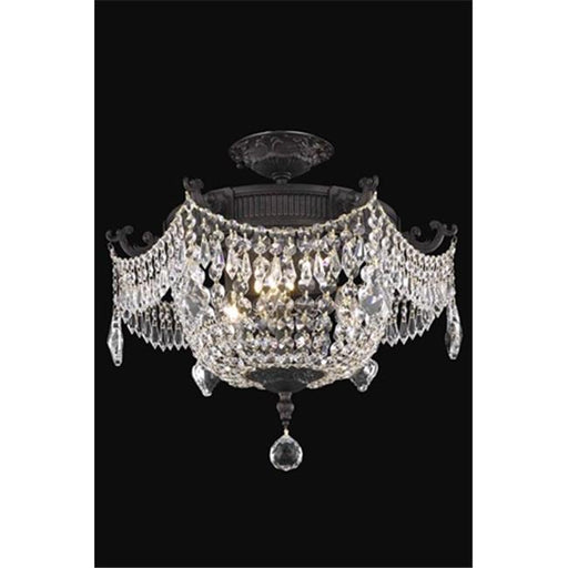 Elegant Lighting 9303F18DB-SS 18 Dia. x 17 H in. Esperanza Flush Mount&#44; Swarovski Elements - Dark Bronze