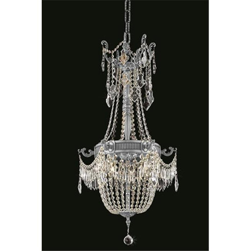 Elegant Lighting 9306D18PW-RC 18 Dia. x 38 H in. Esperanza Hanging Fixture&#44; Royal Cut - Pewter