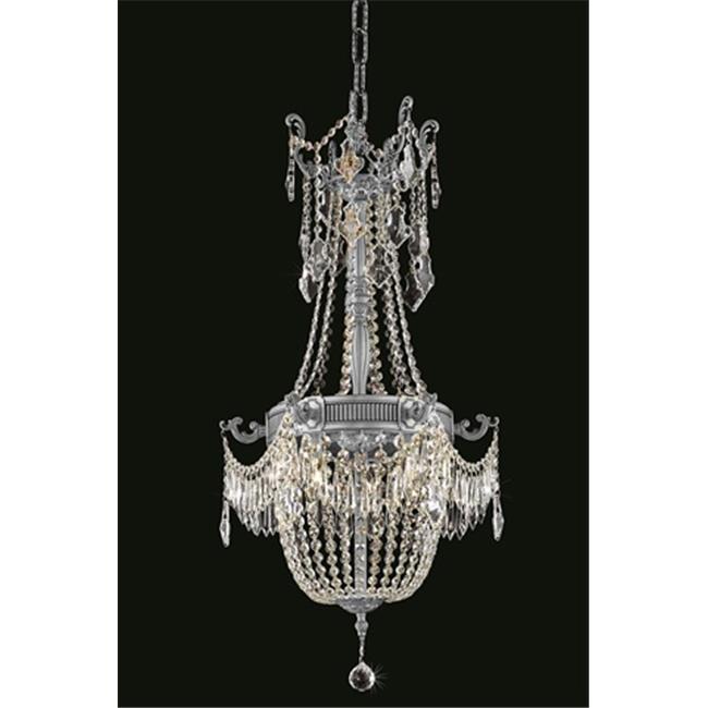 Elegant Lighting 9306D18PW-RC 18 Dia. x 38 H in. Esperanza Hanging Fixture&#44; Royal Cut - Pewter