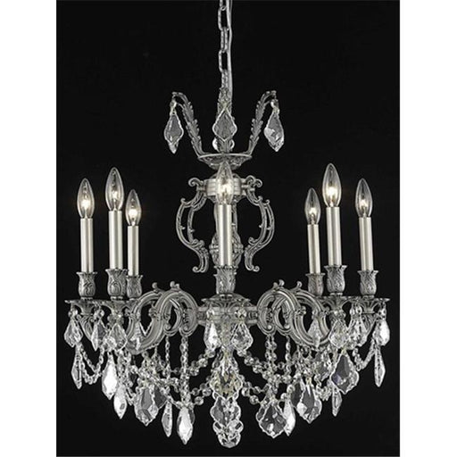 Elegant Lighting 9508D24PW-SS 24 Dia. x 26 H in. Marseille Hanging Fixture&#44; Swarovski Elements - Pewter