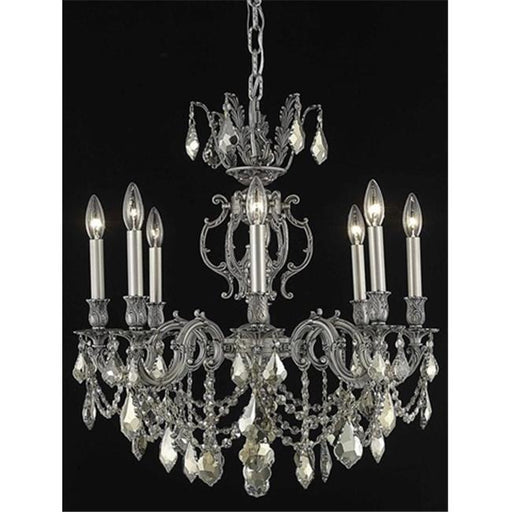 Elegant Lighting 9508D24PW-GT-RC 24 Dia. x 26 H in. Marseille Hanging Fixture&#44; Royal Cut - Pewter
