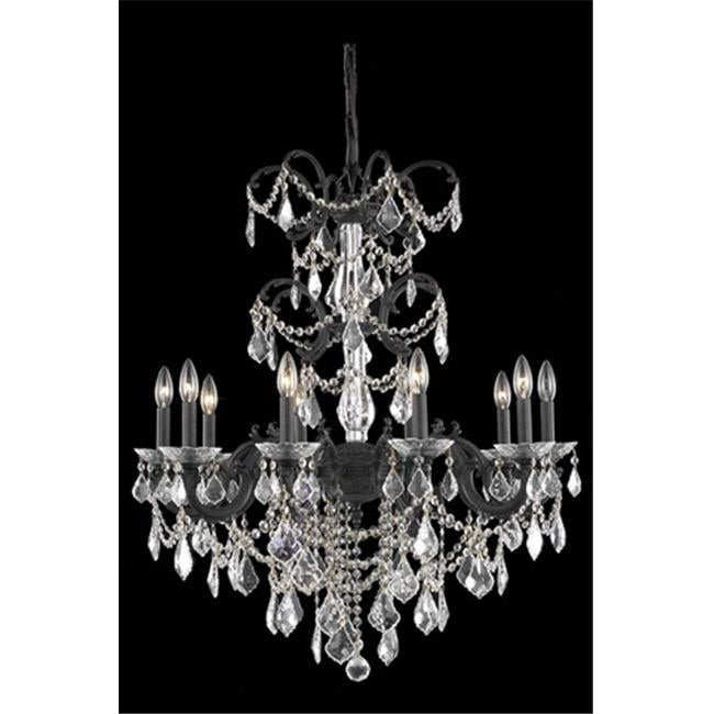 Elegant Lighting 9710D29DB-SS 29 Dia. x 35 H in. Athena Hanging Fixture&#44; Swarovski Elements - Dark Bronze