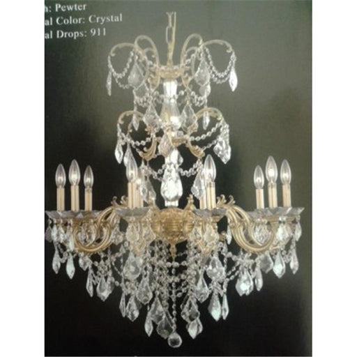 Elegant Lighting 9710D29FG-GT-SS 29 Dia. x 35 H in. Athena Hanging Fixture&#44; Swarovski Elements - French Gold