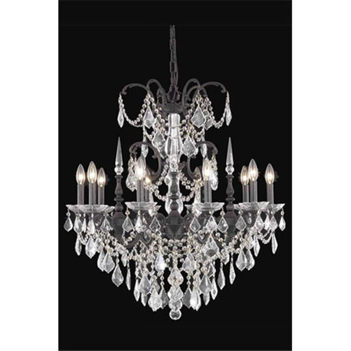 Elegant Lighting 9710D30DB-SS 30 Dia. x 31 H in. Athena Hanging Fixture&#44; Swarovski Elements - Dark Bronze