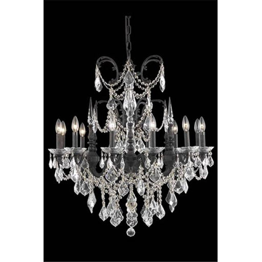Elegant Lighting 9712D32DB-SS 32 Dia. x 33 H in. Athena Hanging Fixture&#44; Swarovski Elements - Dark Bronze