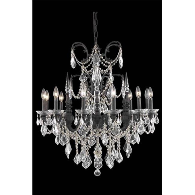 Elegant Lighting 9712D32DB-SS 32 Dia. x 33 H in. Athena Hanging Fixture&#44; Swarovski Elements - Dark Bronze
