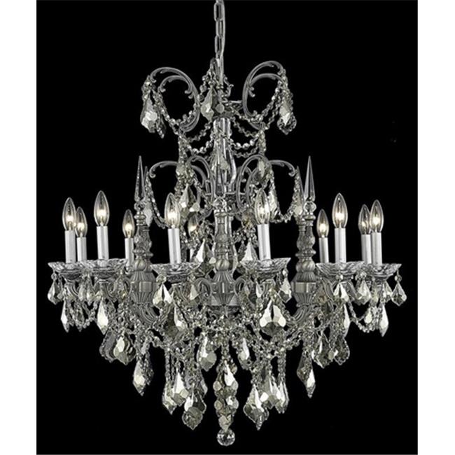 Elegant Lighting 9712D32PW-GT-RC 32 Dia. x 33 H in. Athena Hanging Fixture&#44; Royal Cut - Pewter