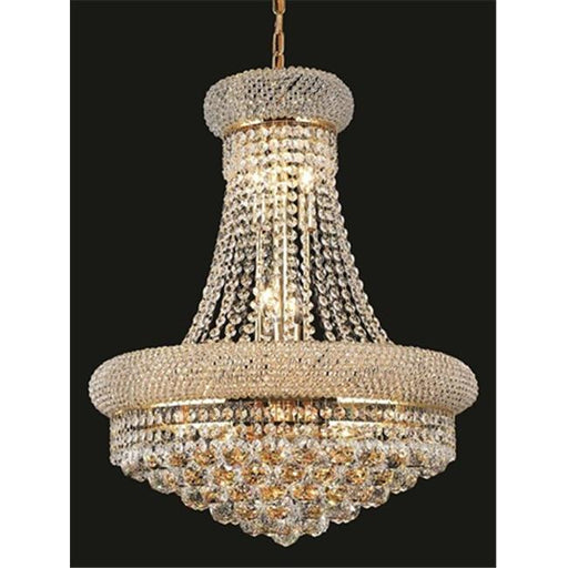 Elegant Lighting 1800D20G-SS 20 D x 26 in. Primo Collection Hanging Fixture - Swarovski Elements&#44; Gold