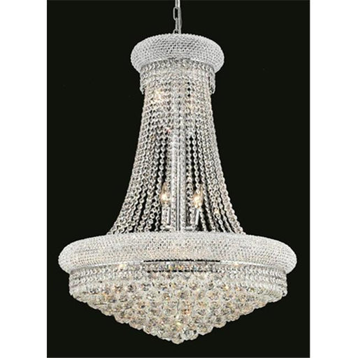 Elegant Lighting 1800D28C-SS 28 D x 36 in. Primo Collection Hanging Fixture - Swarovski Elements&#44; Chrome