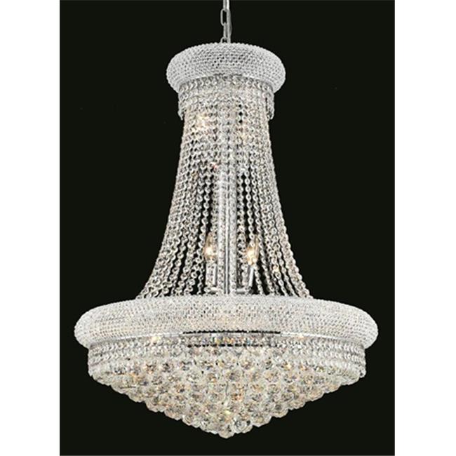 Elegant Lighting 1800D28C-SS 28 D x 36 in. Primo Collection Hanging Fixture - Swarovski Elements&#44; Chrome