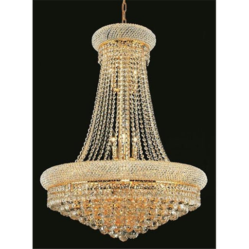 Elegant Lighting 1800D28G-SS 28 D x 36 in. Primo Collection Hanging Fixture - Swarovski Elements&#44; Gold