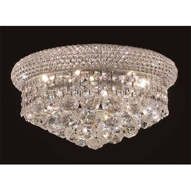 Elegant Lighting 1800F14C-RC 14 D x 8 in. Primo Collection Flush Mount - Royal Cut&#44; Chrome