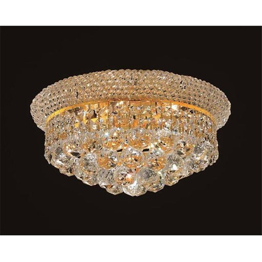 Elegant Lighting 1800F14G-EC 14 D x 8 in. Primo Collection Flush Mount - Elegant Cut&#44; Gold