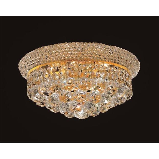 Elegant Lighting 1800F14G-EC 14 D x 8 in. Primo Collection Flush Mount - Elegant Cut&#44; Gold