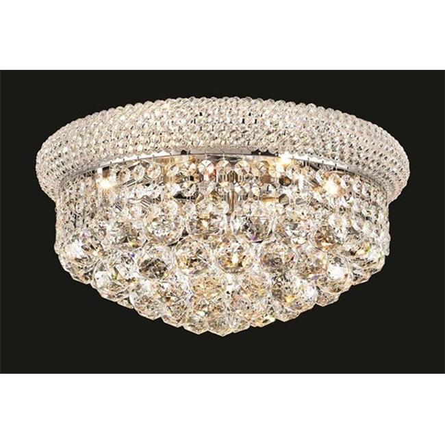 Elegant Lighting 1800F16C-EC 16 D x 8 in. Primo Collection Flush Mount - Elegant Cut&#44; Chrome