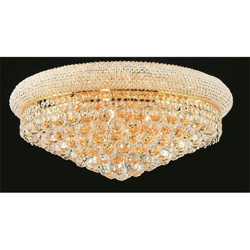 Elegant Lighting 1800F24G-SS 24 D x 12 in. Primo Collection Flush Mount - Swarovski Elements&#44; Gold