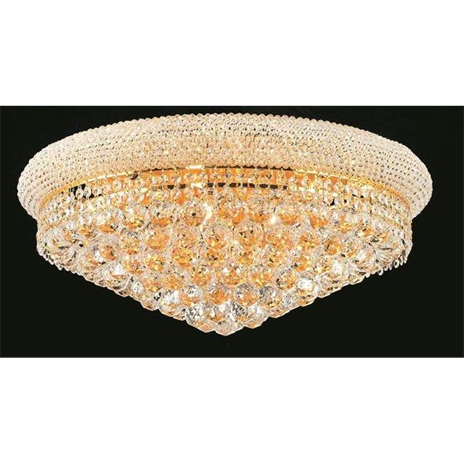 Elegant Lighting 1800F24G-SS 24 D x 12 in. Primo Collection Flush Mount - Swarovski Elements&#44; Gold